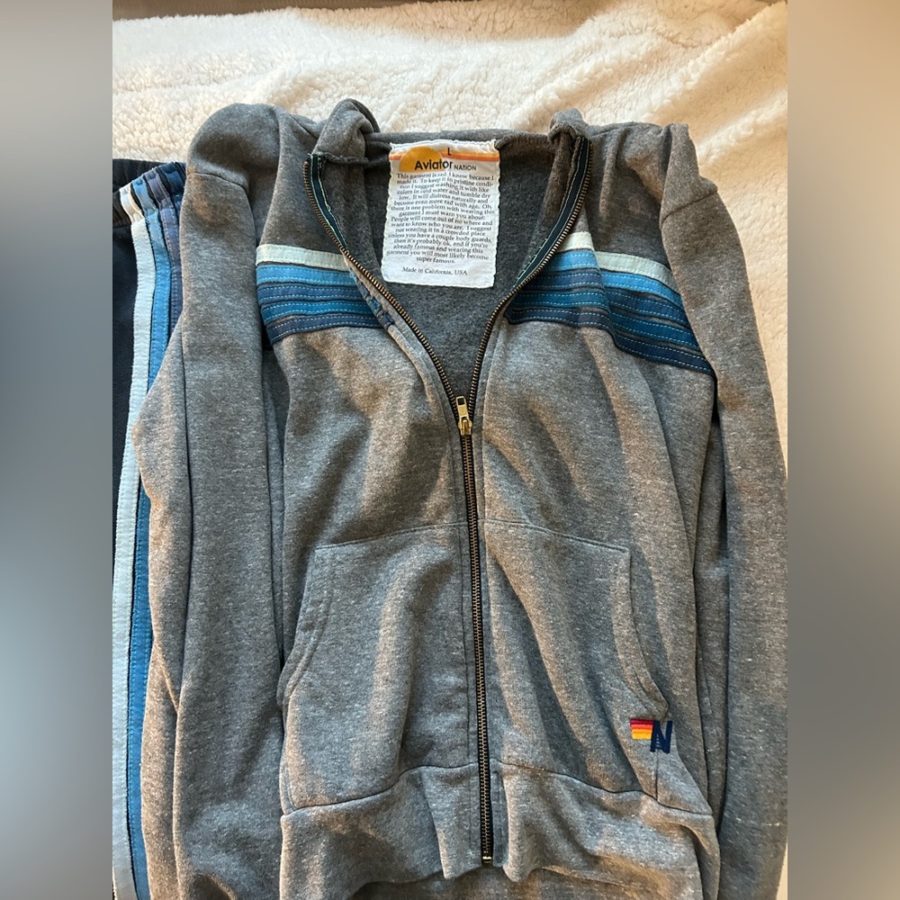 Aviator Nation blue Stripes sweatshirt